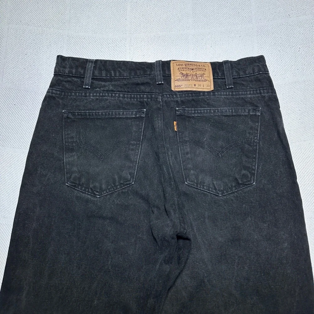 Vintage 90s Levi's 505 Jeans Mens 32x30* Orange Tab Regular Straight Faded Black